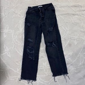 Light Black mom fit ripped jeans.